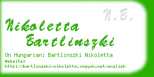 nikoletta bartlinszki business card